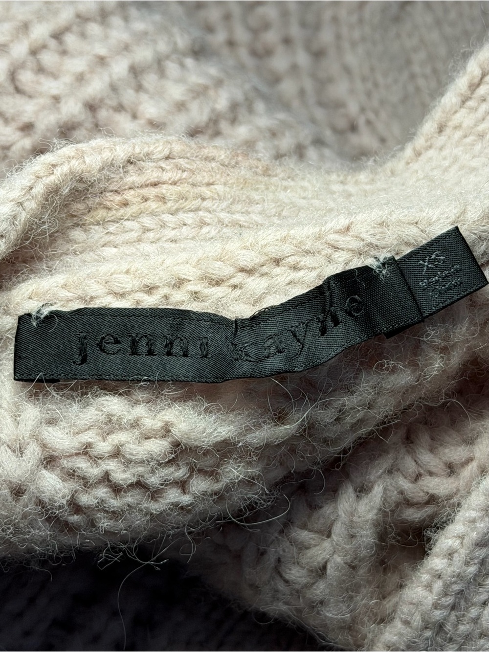 Jenni Kayne Cable Cocoon Cardigan XS Alpaca Merino Wool Oversized Sweater Blush - Picture 5 of 6